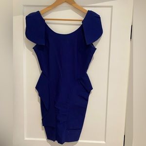 Royal blue peplum style dress